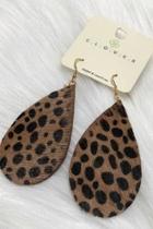  Leopard Teardrop Earrings