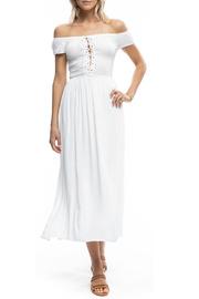  Smocked Tie Front Empire Lined Maxi