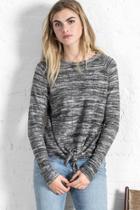  Reversible Tie Front Sweatshirt