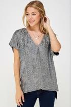  Holographic V-neck Top