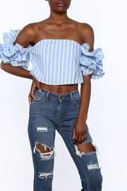  Blue Stripe Crop Top