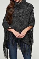  Fringed Cable Poncho