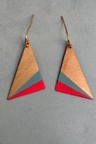  Triangle Earrings Mint-pink