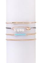  Pin & Pearl Delicate-bracelet-set