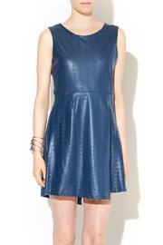  Faux Leather Eyelet Dress