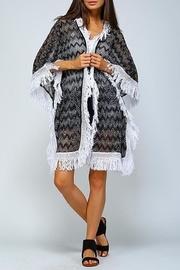  Chevron Fringe-hem Open-cardigan