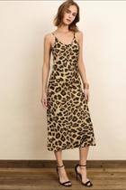  Leopard Satin Dress