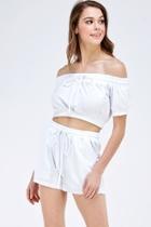  Off-shoulder Short Set