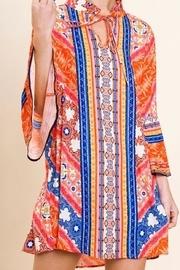  Scarf-print Keyhole Dress