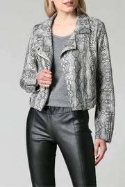  Snake Print Suede Moto Jacket