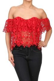  Red Off-shoulder Top