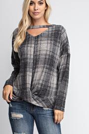  Checkered Print Long Sleeve Top