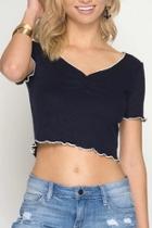  Navy Cropped Top