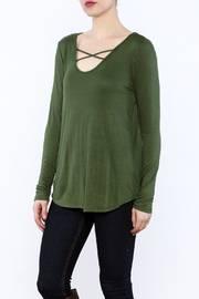  Green Criss Cross Top