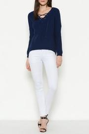  Lace-up Knit Pullover