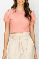  Pink Cropped Blouse