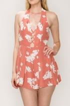  Cutout Floral Romper
