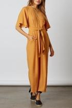  Cropped Button-down Jumpsuit