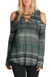  Lace-up Cold Shoulder Top