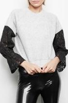  Lace Sleeve Sweater