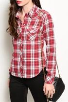  Red Plaid Top