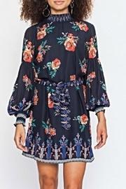  Hi-neck Floral Dress