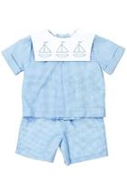  Sailboat Shadow-stitched Short-set