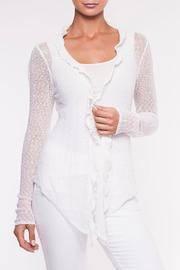  Ruffled Front Cardigan