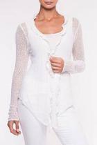  Ruffled Front Cardigan