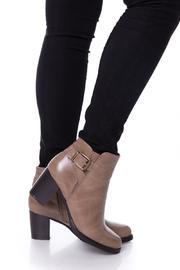  Beige Buckle Booties