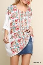  Multicolor Embroidered Top