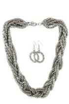  Multi-strand Silver Necklace Set