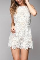  Lace Embroidery Romper