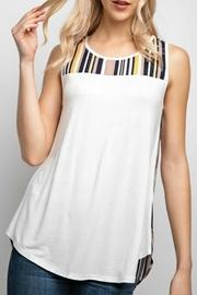  Off-white & Stripe Tunic Tank-top