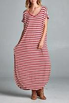  Red Stripe Dress