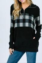  Plaid Zip-up Sweater