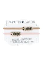  Hex Elastic Hair Tie Bracelets-silver (set/2)