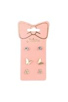  Butterfly-&-star 3-pair Earring-set