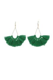  Large Green Tassel Earrings