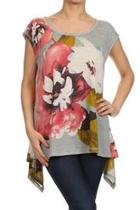  Grey Floral Top
