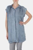  Washed Button Down Tunic