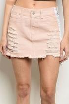  Lace-up Destressed Skirt