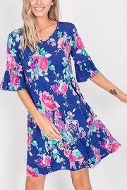  Ruffle Sleeve Floral Dress