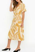  Buttoned Front Midi Dress