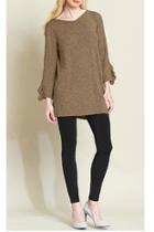  Ruffle Cuff Detail Sweater
