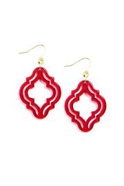  Red Lattice Earrings
