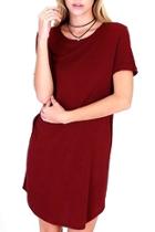  Burgundy T Shirt Dress