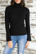  Turtle Neck Ribbed Sweater