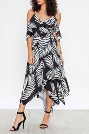  Leaf Print Wrap-dress