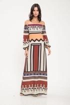  Abstract Off-shoulder Dress